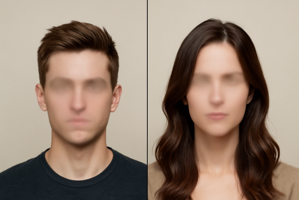 Male vs Female Hairline 1 Male vs Female Hair
