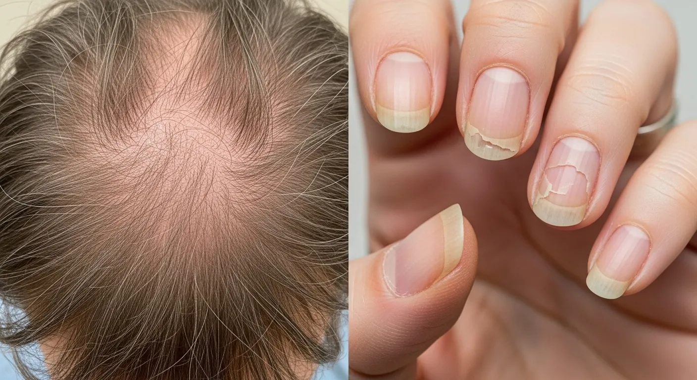 Brittle fingernails and hair loss