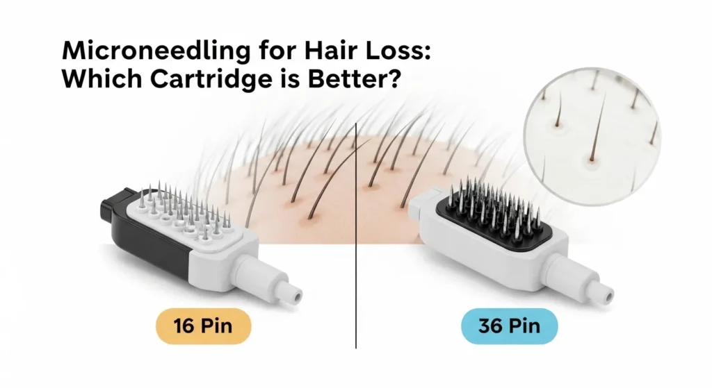 16 vs 36 Pin for Hair Loss: Which Microneedling Cartridge is Better? 1 16 vs 36 Pin for Hair Loss