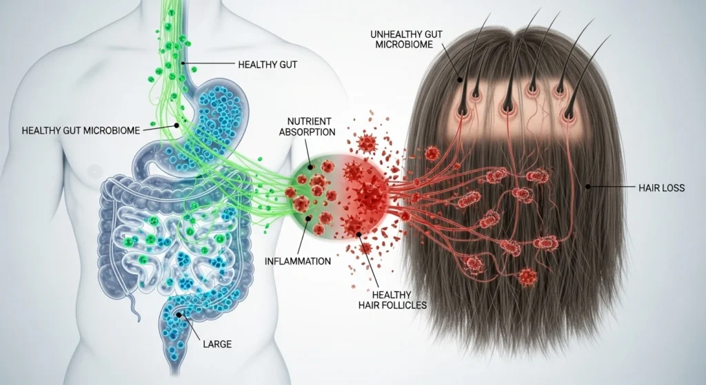 Does Bad Gut Health Cause Hair Loss? Understanding the Link Between Your Gut and Hair Health 1 Does Bad Gut Health Cause Hair Loss